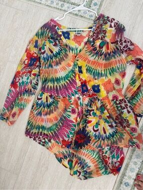ivy jane Multicolor Boho Print Long Sleeve Blouse